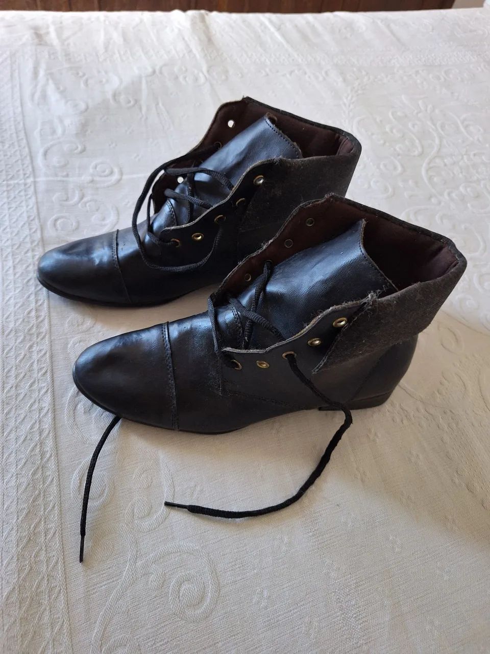 Bota de couro preta vintage  - Foto 5