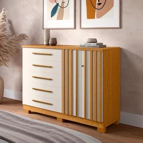 Cômoda 5 Gavetas com Sapateira Dupla tt43