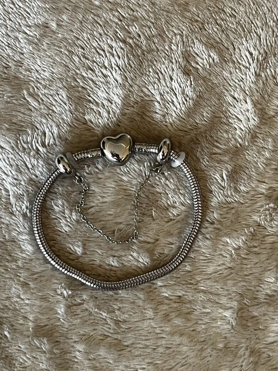 Pulseira de berloques de aço (TAM 18) + 2 berloques de aço  - Foto 2