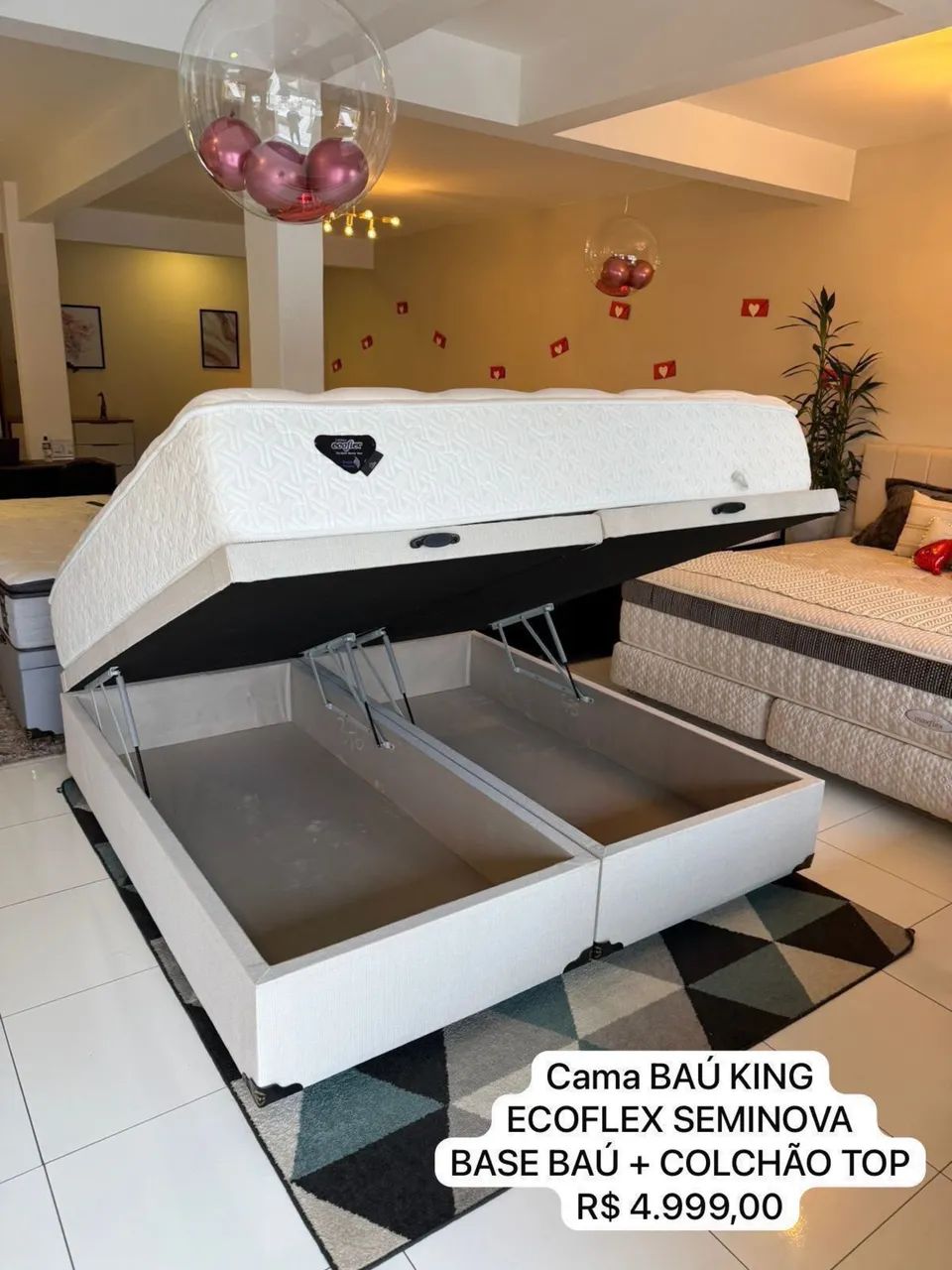 Cama KING BAÚ COM COLCHÃO - Entrego! 