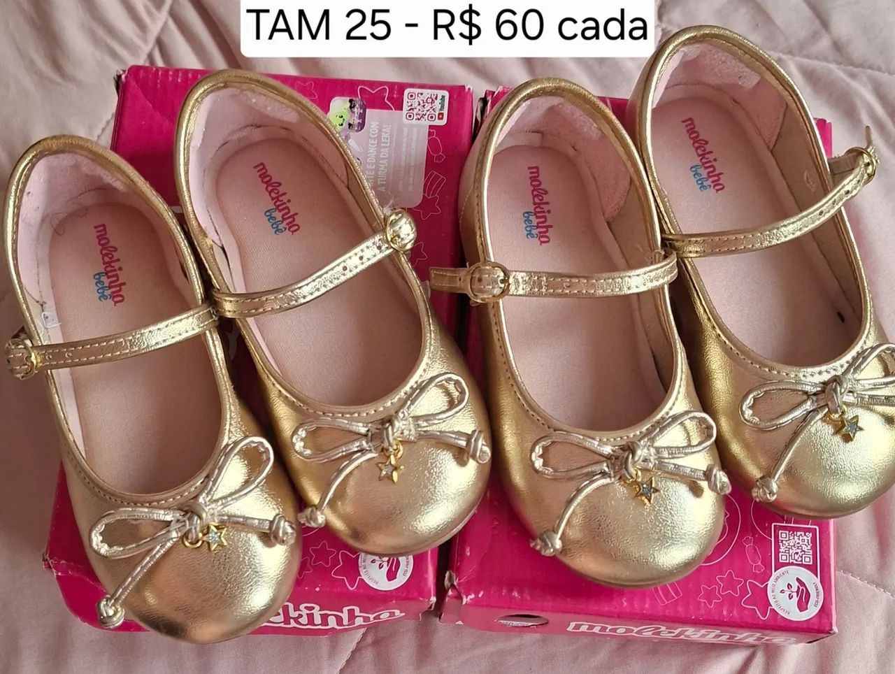 Sapatilha infantil Molekinha Dourada - Foto 3