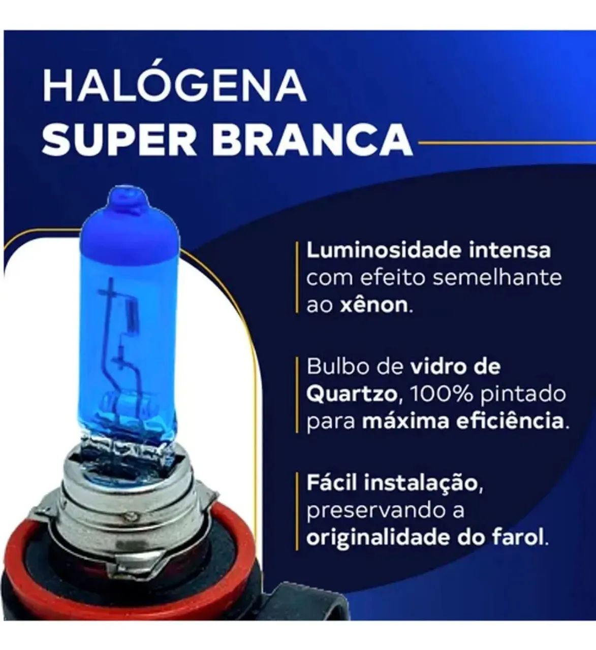 H1 H3 H4 H7 LÂMPADA SUPER BRANCA 8500K Efeito Xenon + Promoção Entrega Grátis JP! - Foto 3