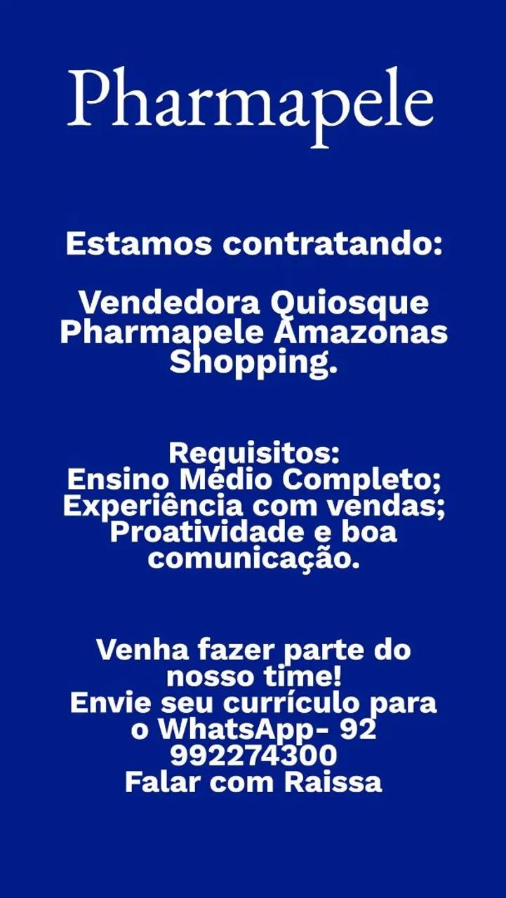 Vendedora(o) Pharmapele