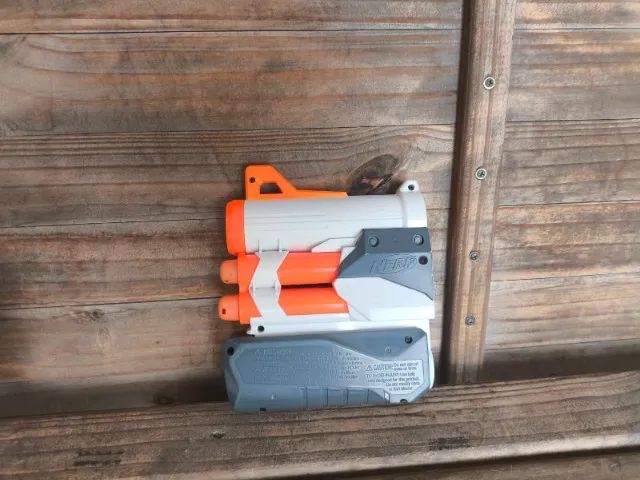 Nerf Modulus Tri-Strike Blaster, Mega Barrel, Rocket Launcher,1 foguete - pouco uso! - Foto 5