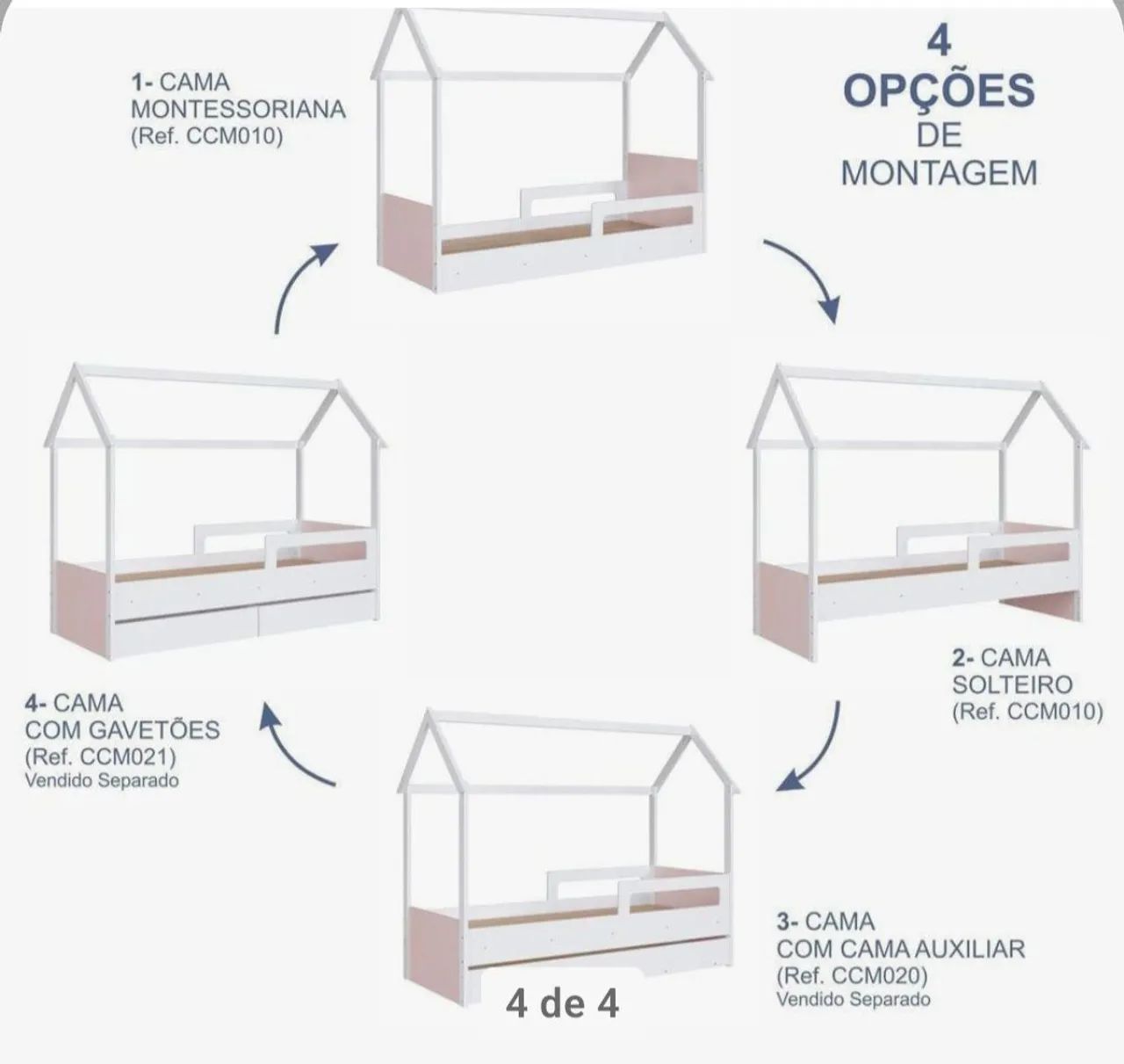 CAMA INFANTIL MONTESSORIANA COM AUXILIAR - Foto 2