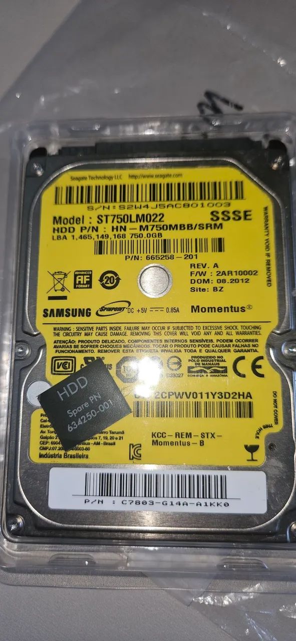 HD 750 GB mecânico 