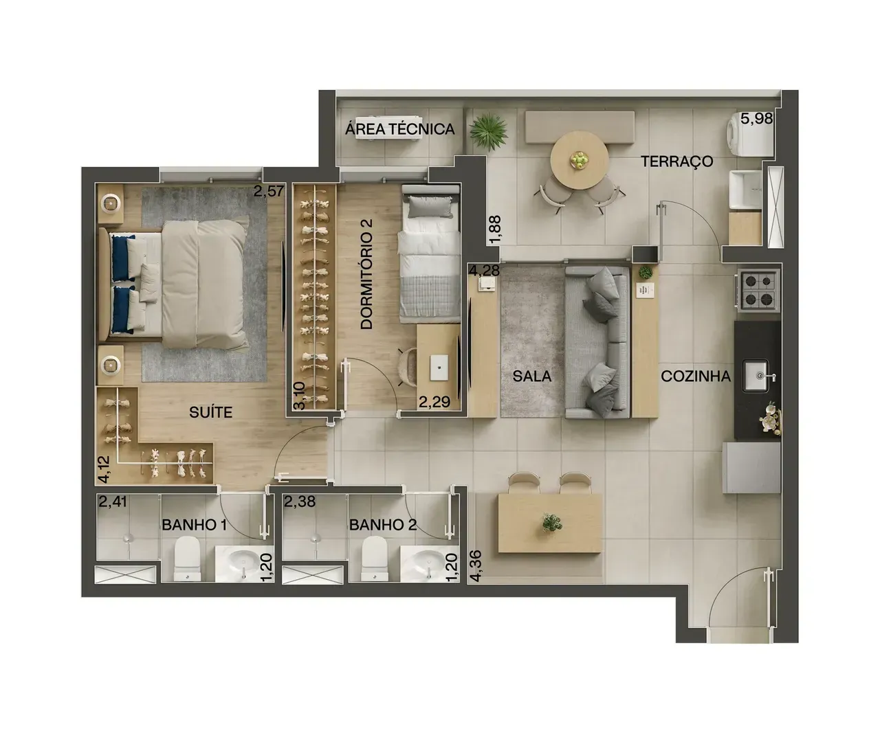 PLANTA 62m²