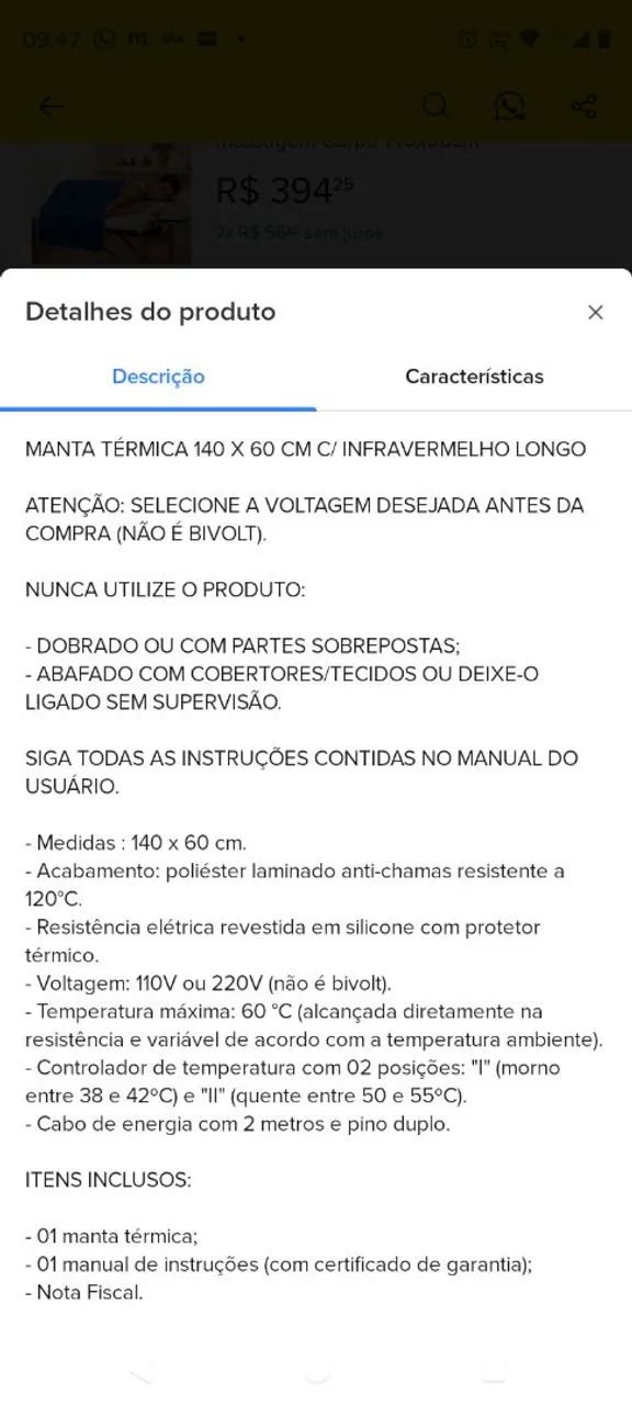 Manta Térmica Elétrica Infravermelho  - Foto 3