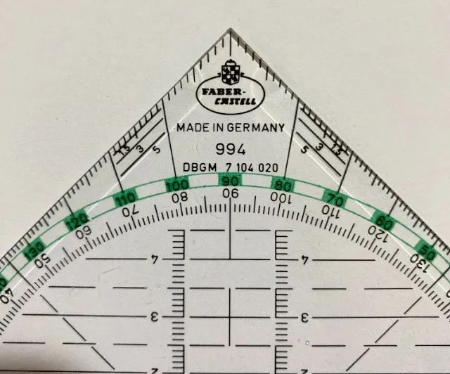 Esquadro Geométrico (modelo Faber-Castell 994) fabricado na Alemanha - Foto 2