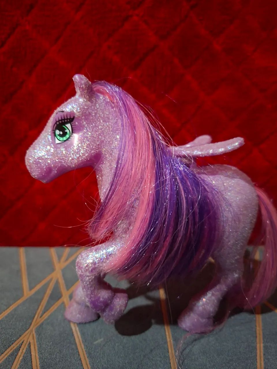 Poney roxo com gliter mattel.  - Foto 4