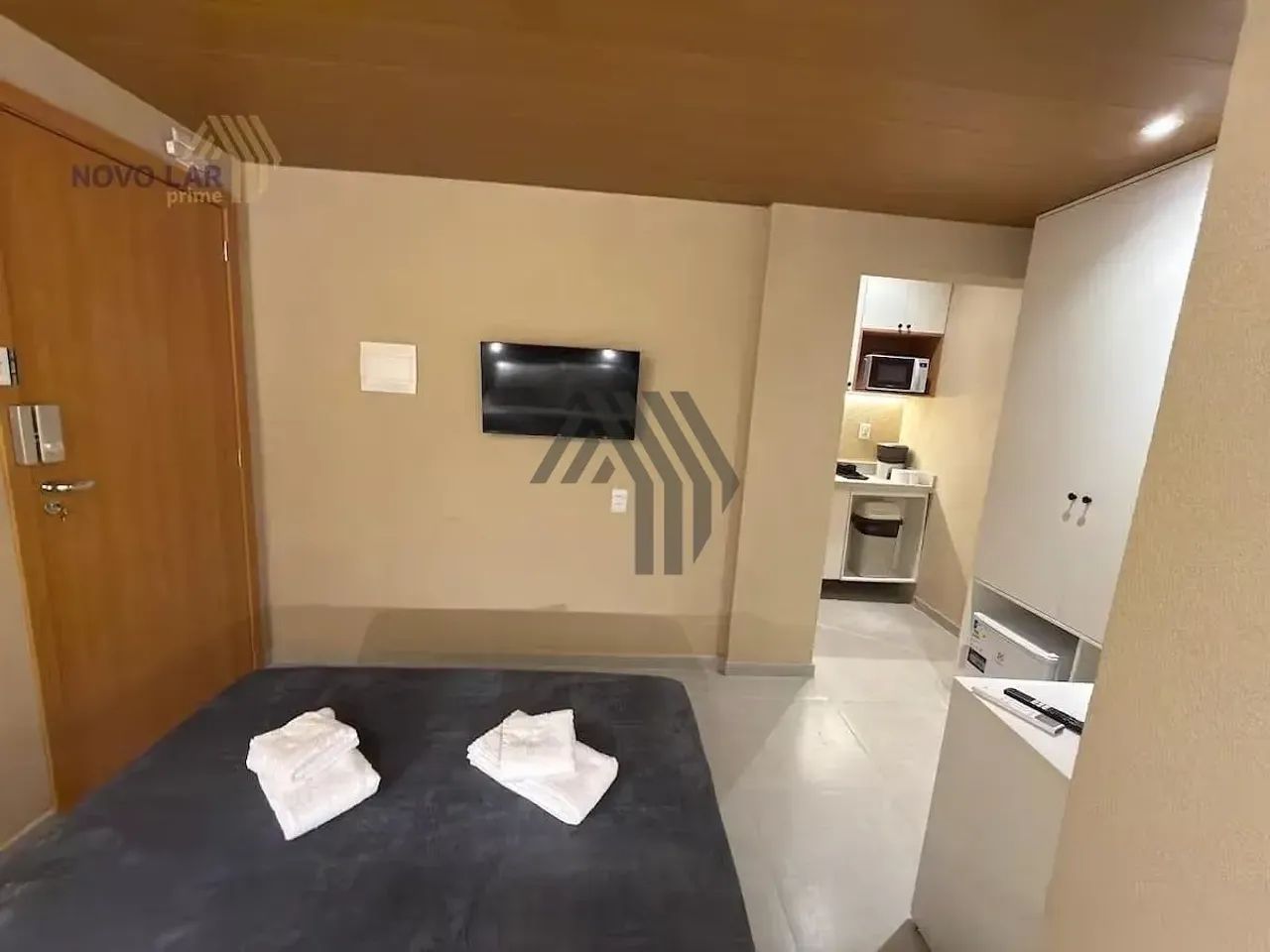 3444-Kit Net para locação com aproximadamente 20m², quarto com banheiro, mobiliado com exc - Foto 4
