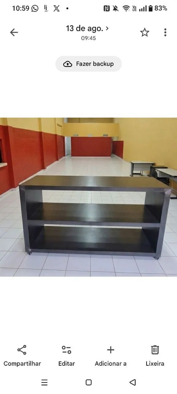 Balcão Expositor / Mostruário Comercial 2m com Rodínhas S/ Vidro - Foto 2