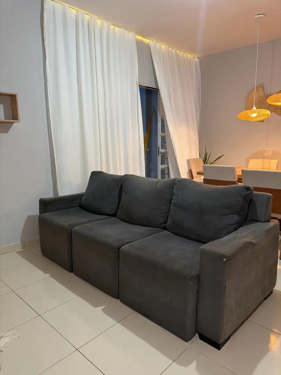 SOFÁ 3 LUGARES CINZA  - Foto 2