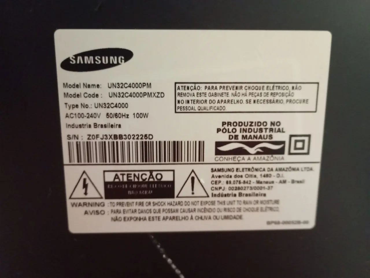 Tv Samsung com defeito