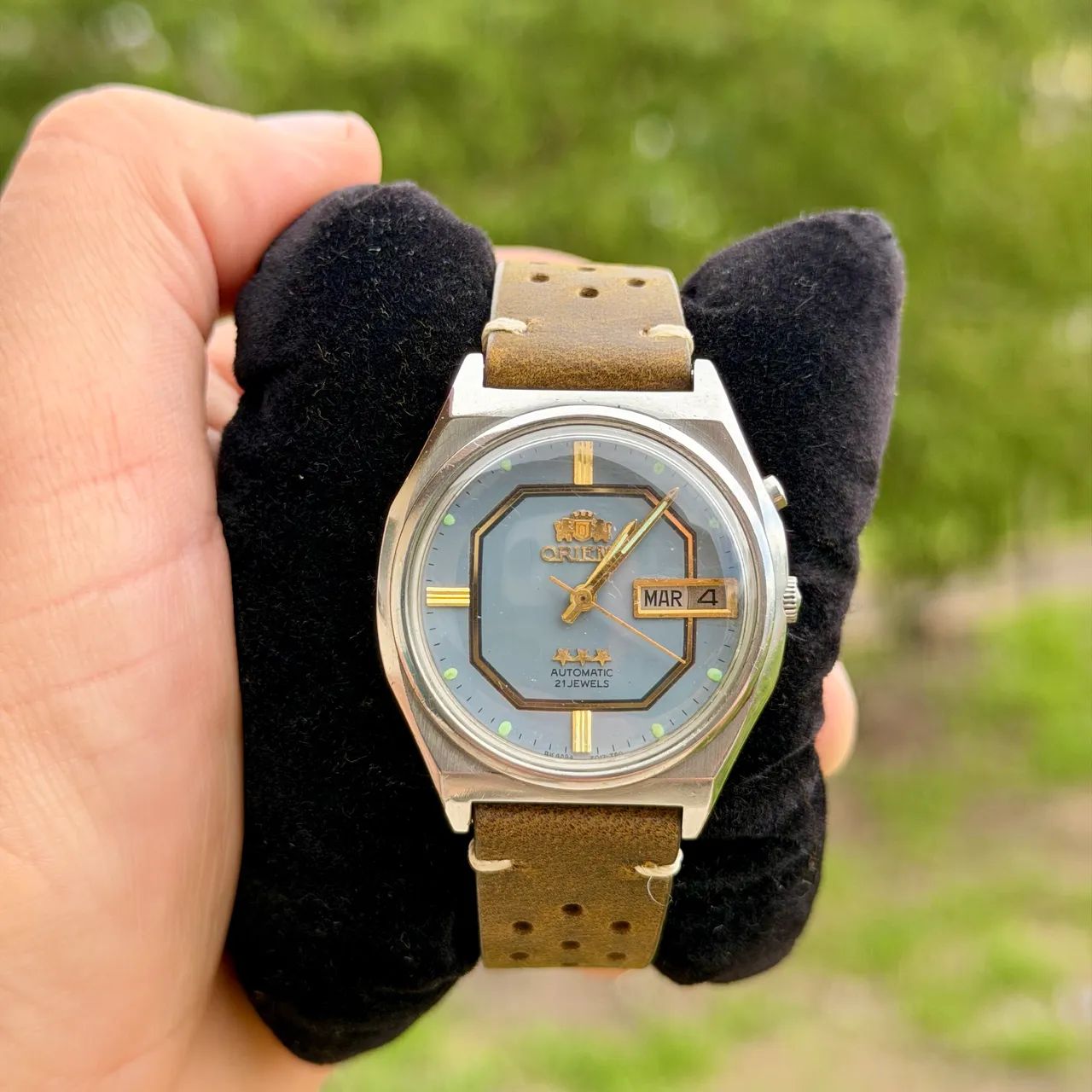 Orient 3 Estrelas Azul Vintage - Foto 2