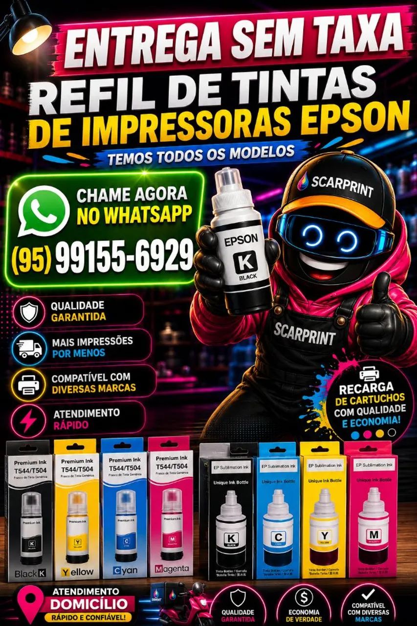 Entrega sem taxa refil de tintas de impressora temos todos os modelos 