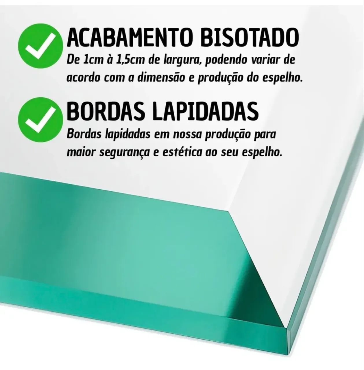 Espelho Bisotê retangular, novo e lacrado na caixa, nunca utilizado - Foto 2