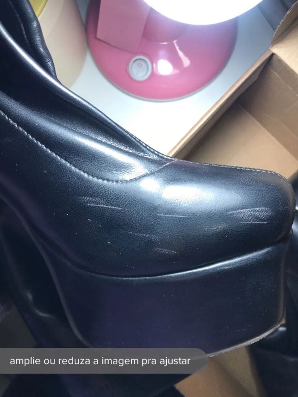 Bota preta de salto grosso, já utilizada mas conservada - Foto 2