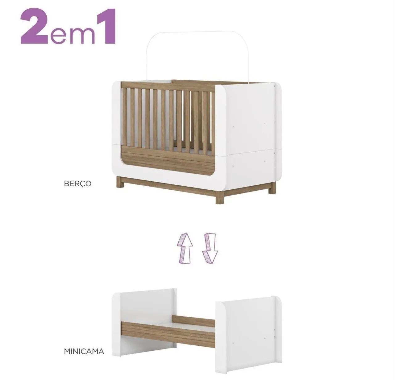 BERÇO MINI CAMA - ACOMPANHA COLCHÃO 