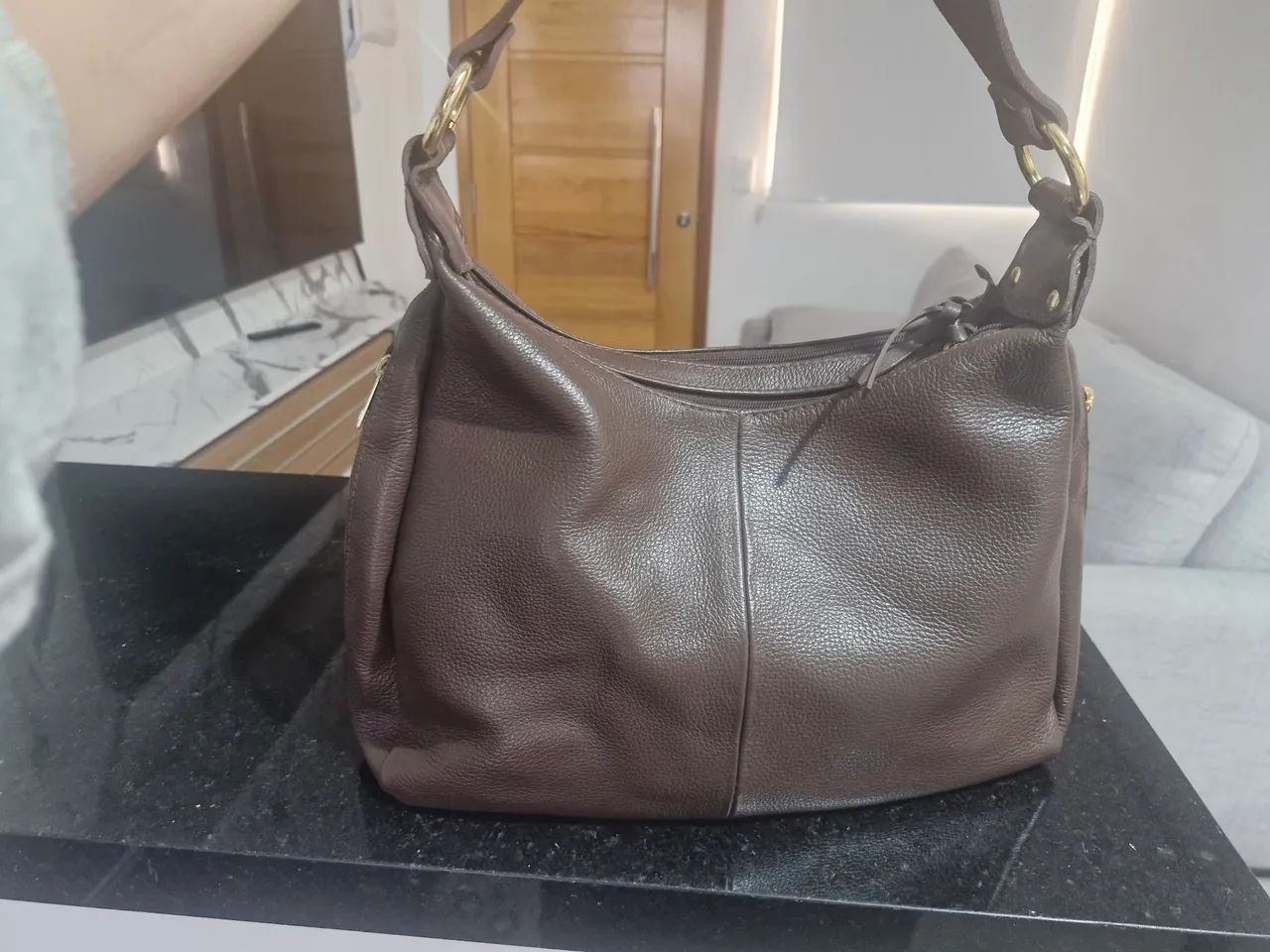 Bolsa couro legitimo romana bolsas nunca usada - Foto 3