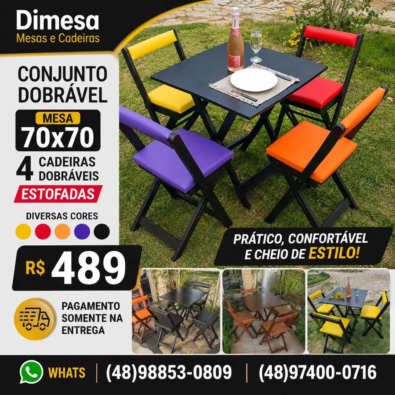 Conjunto de mesas e cadeiras dimesa direto da fábrica. Pague na entrega #mesa #cadeiras ?