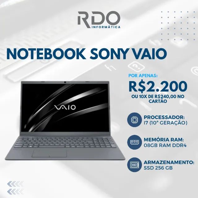 Notebook Vaio Core i7 10ª Ideal para Atendimento e Home Office