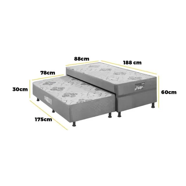 Bicama Box Prestige Solteiro com Molas Ensacadas 88x188x60cm - Foto 2