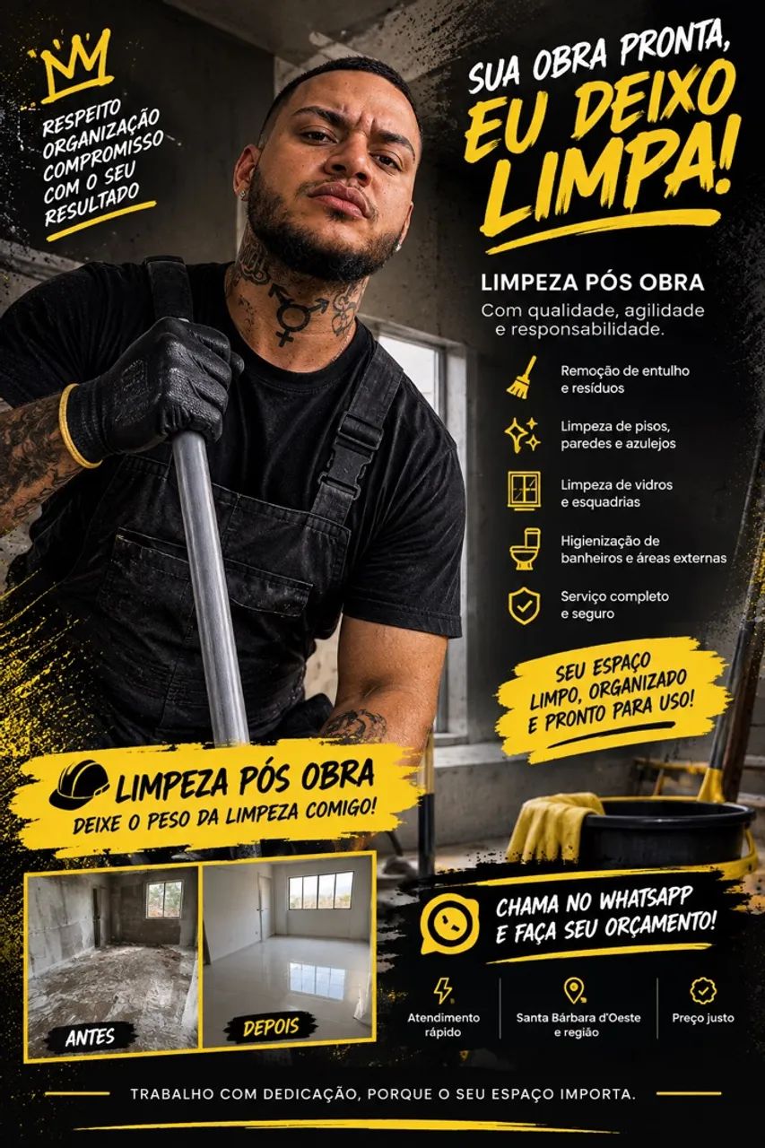 Limpeza pós obra etc