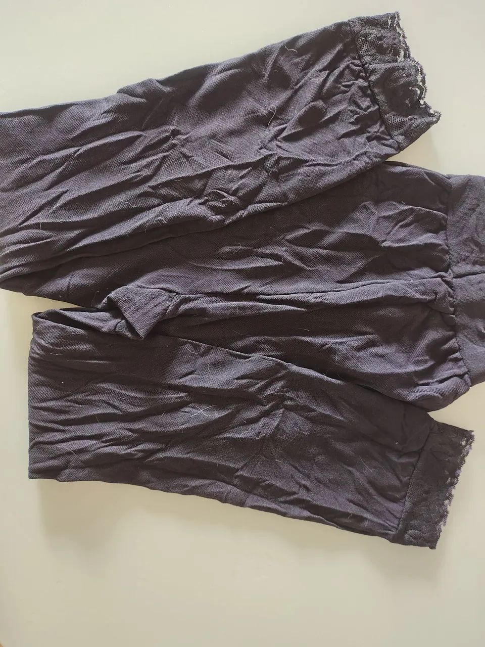 Calças legging com renda, usadas - Foto 4