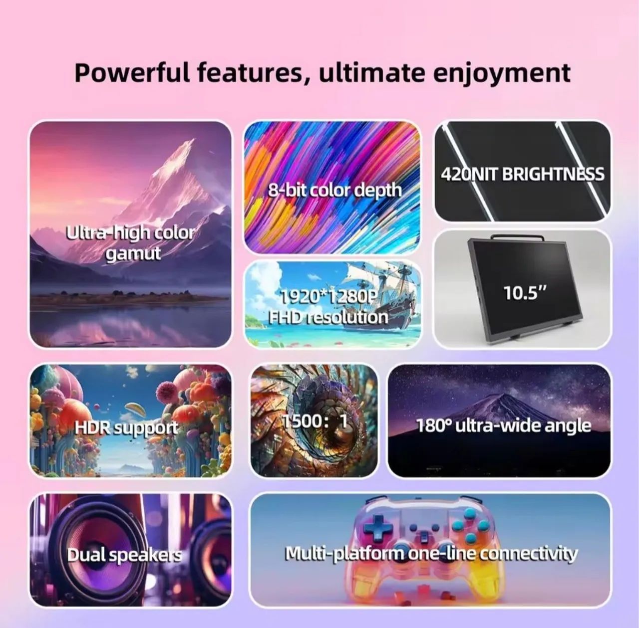 Display Portátil ZSUS de 10,5 polegadas 1280P - Foto 4