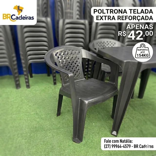 cadeira modelo poltrona telada 154 kg