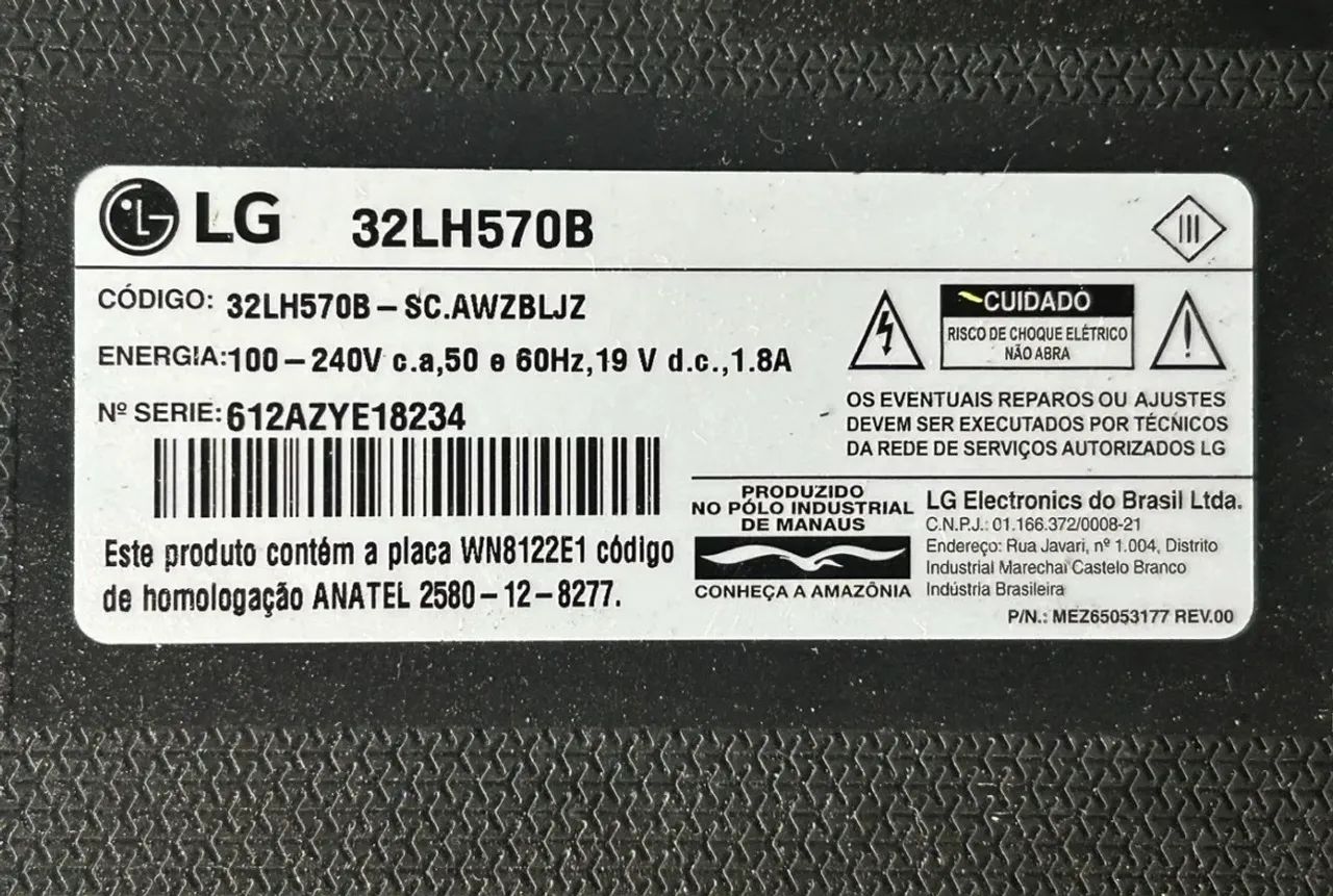 Smart TV 32 Pol LG (com defeito na tela) 