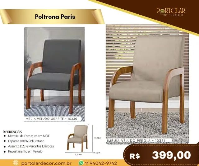 Poltrona Paris, a pronta entrega 