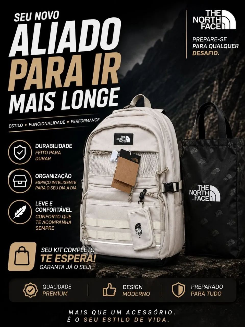 Mochila the north face bege