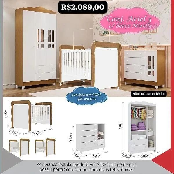 Quarto de bebê Ariel Completo