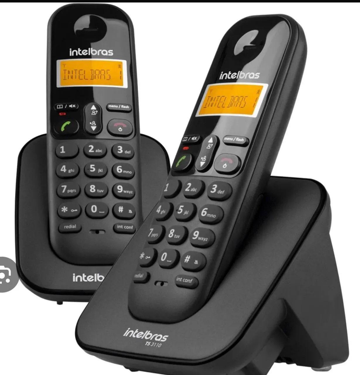 Telefone Residencial Intelbras Preto - 2 Unidades - Ambas com Suporte