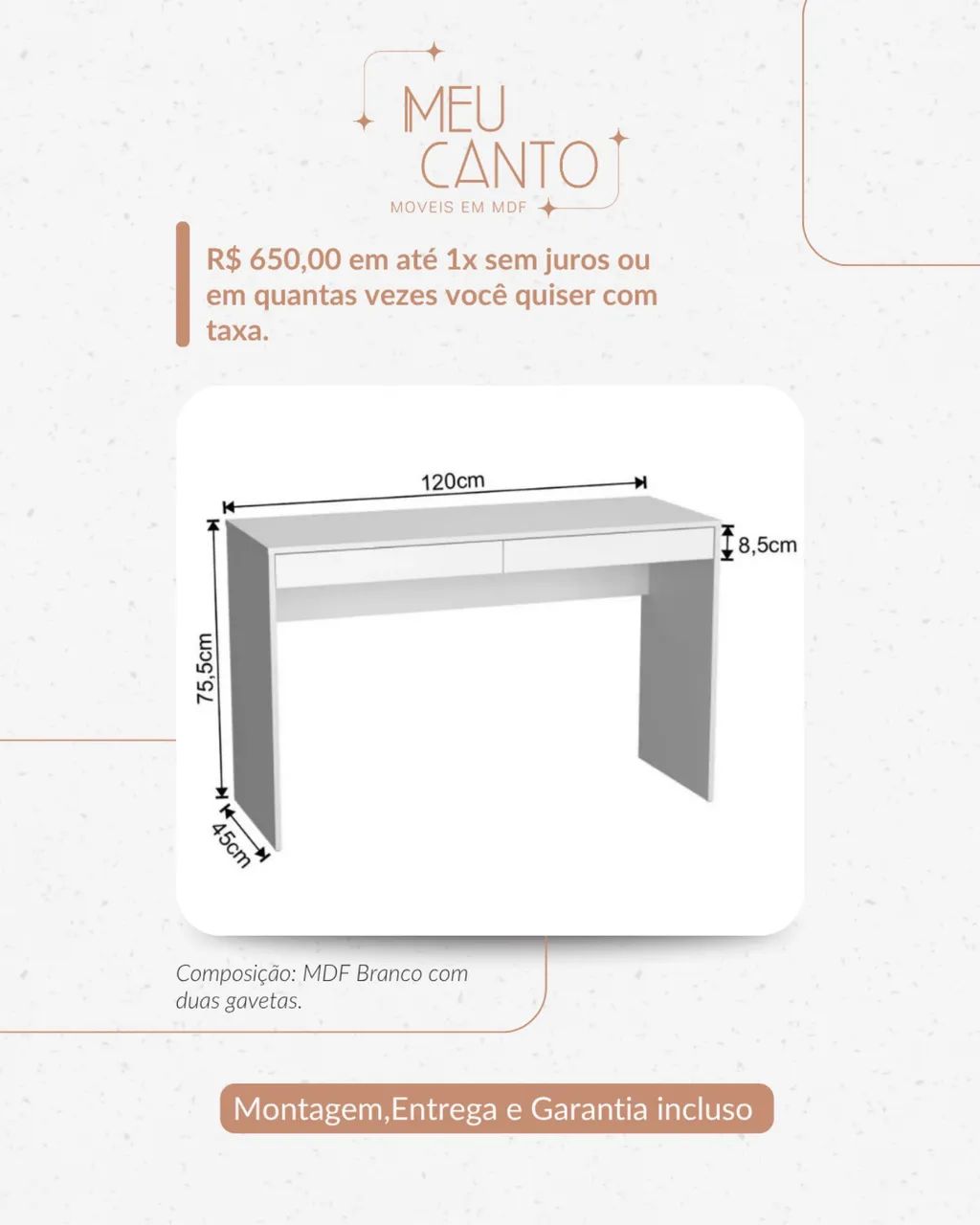 Bancada MDF Nova - Entrega Rápida - Foto 3