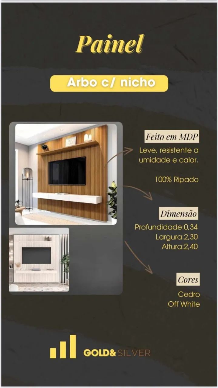 Painel para TV até 75 polegadas 