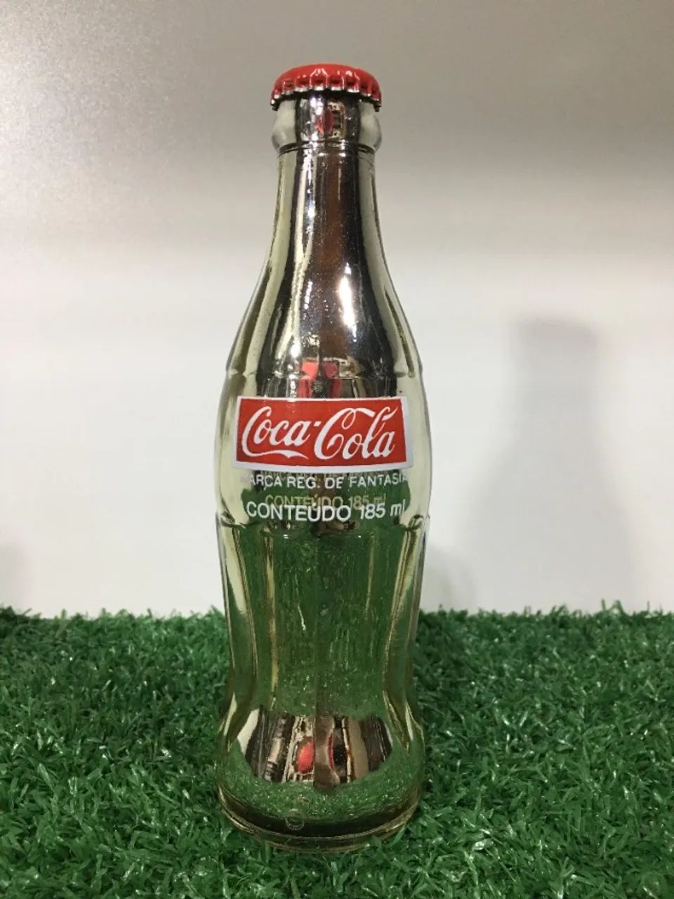 1947年 Coca-Cola ガラス瓶 グリーン Petersburg, VA Garrafa de Vidro Cromada (Espelhada) Comemorativa de 185 ml da