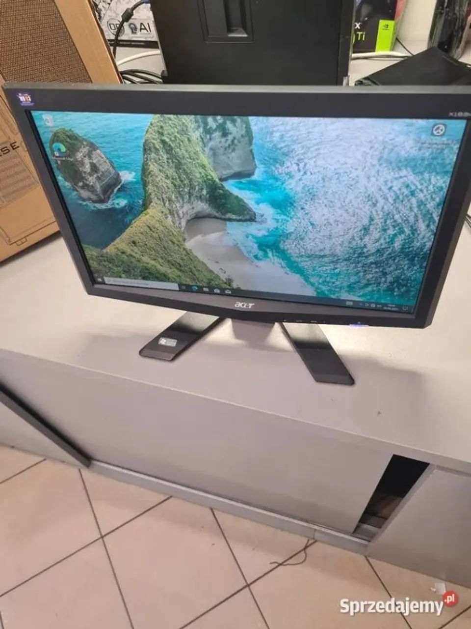 Monitor Acer 18,5 Polegadas Widescreen VGA DVI C/ Base Inclinável X183H Cor Black Piano  - Foto 3