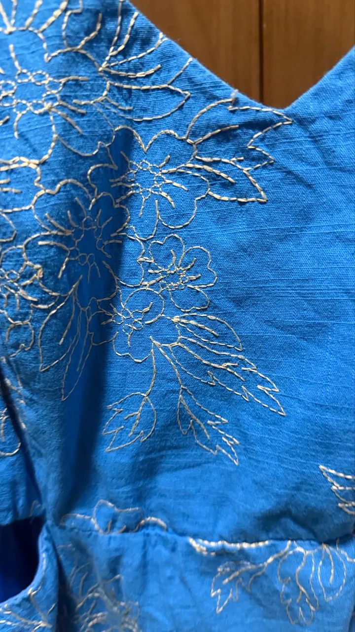 Vestido azul bordado  - Foto 3