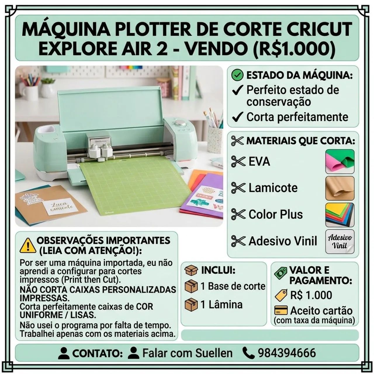 Maquina de plotter de corte cricut