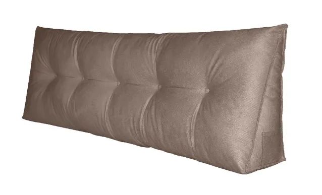 Almofada Cabeceira Casal 188 cm com bolso lateral cor CAPUCCINO