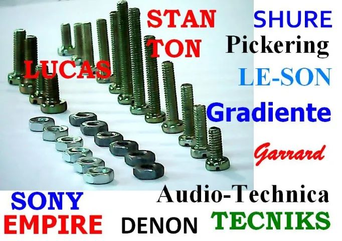 Kits 12 mini parafusos GARRARD , MARANTZ , SANSUI , SHARP pra instalar cápsula no hedshell