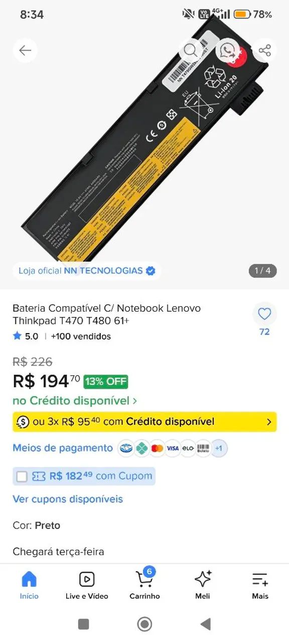 Notebook Lenovo ThinkPad T470  - Foto 5
