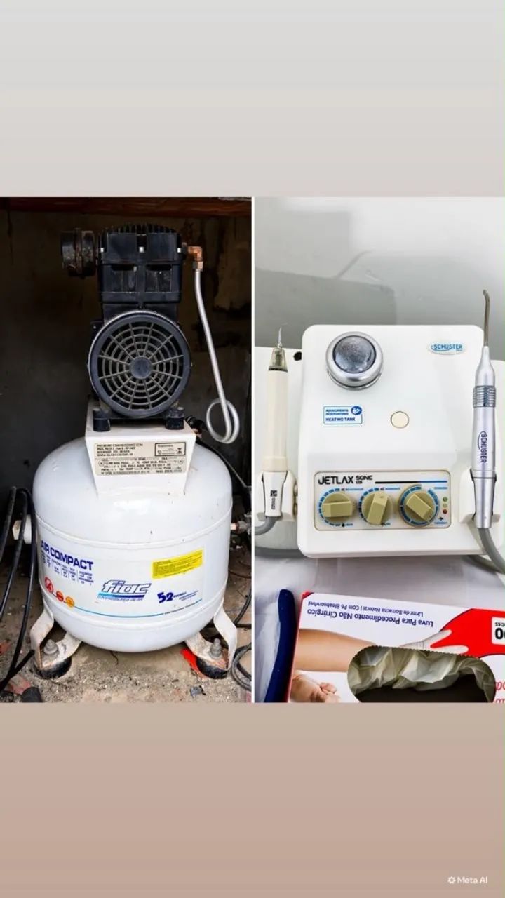 Compressor odontológico e ultrassom 