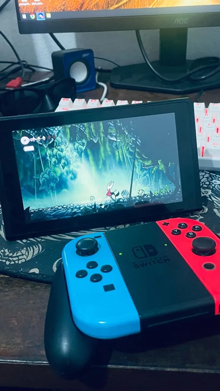 ? Nintendo Switch V2 Desbloqueado + MicroSD 128GB | Completo - Foto 3