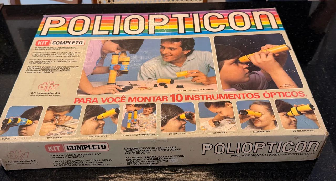 Poliopticon - brinquedo antigo para montar instrumentos ópticos