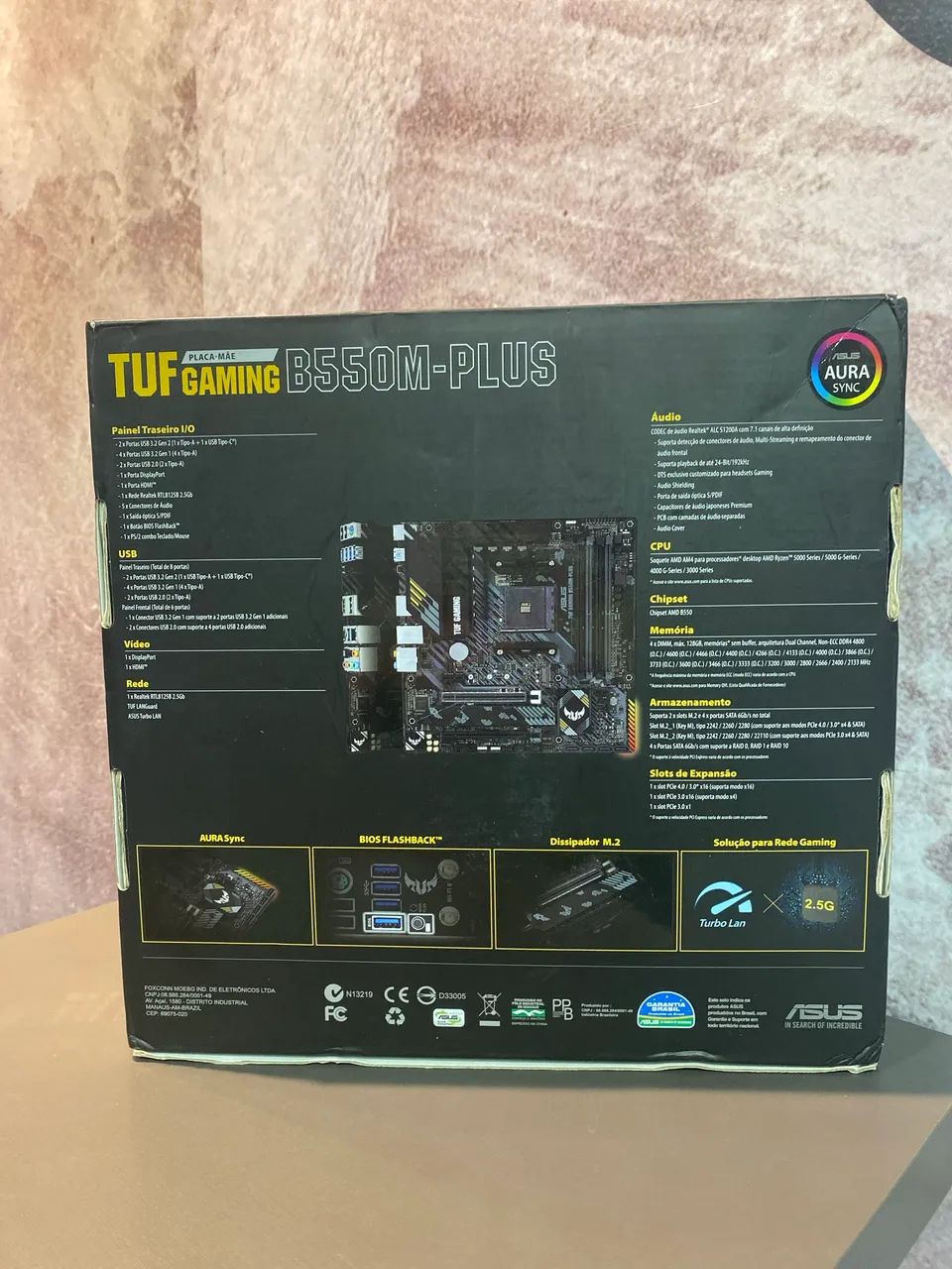 placa-mãe ASUS TUF Gaming B550M-PLUS, projetada para processadores AMD com socket AM4. - Foto 2