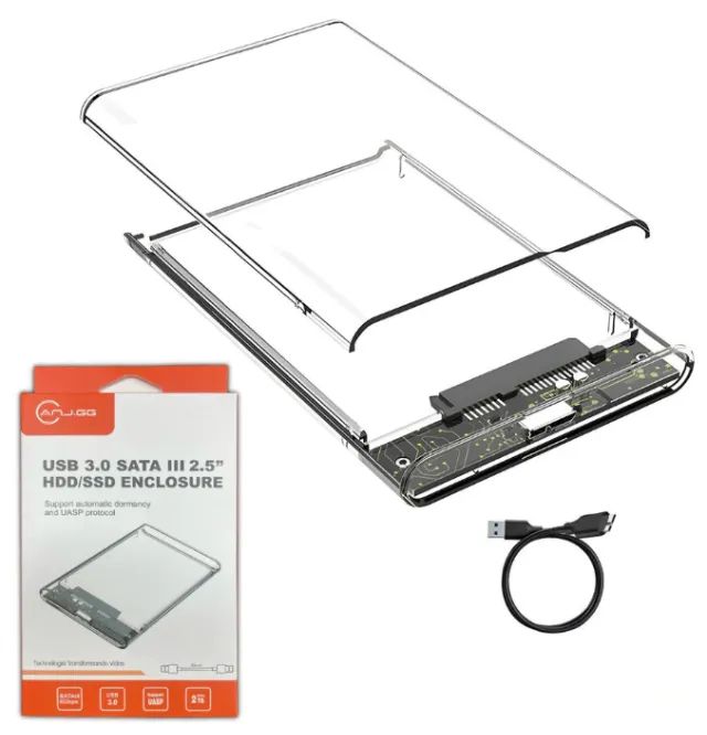 Case Gaveta HD SSD 2.5 Sata III USB 3.0 Transparente Externo 6Gbps PC Notebook  - Foto 2